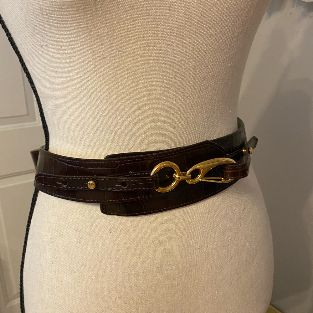Vintage Avignon leather belt 2XL brown